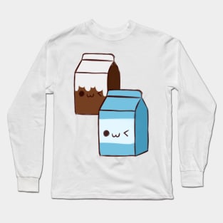 Blue milk and brown milk Long Sleeve T-Shirt